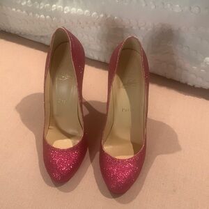 Pink glitter Louboutins